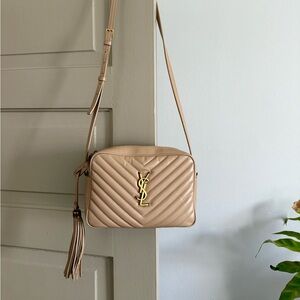 Yves Saint Laurent Tan Quilted Lou Camera Bag